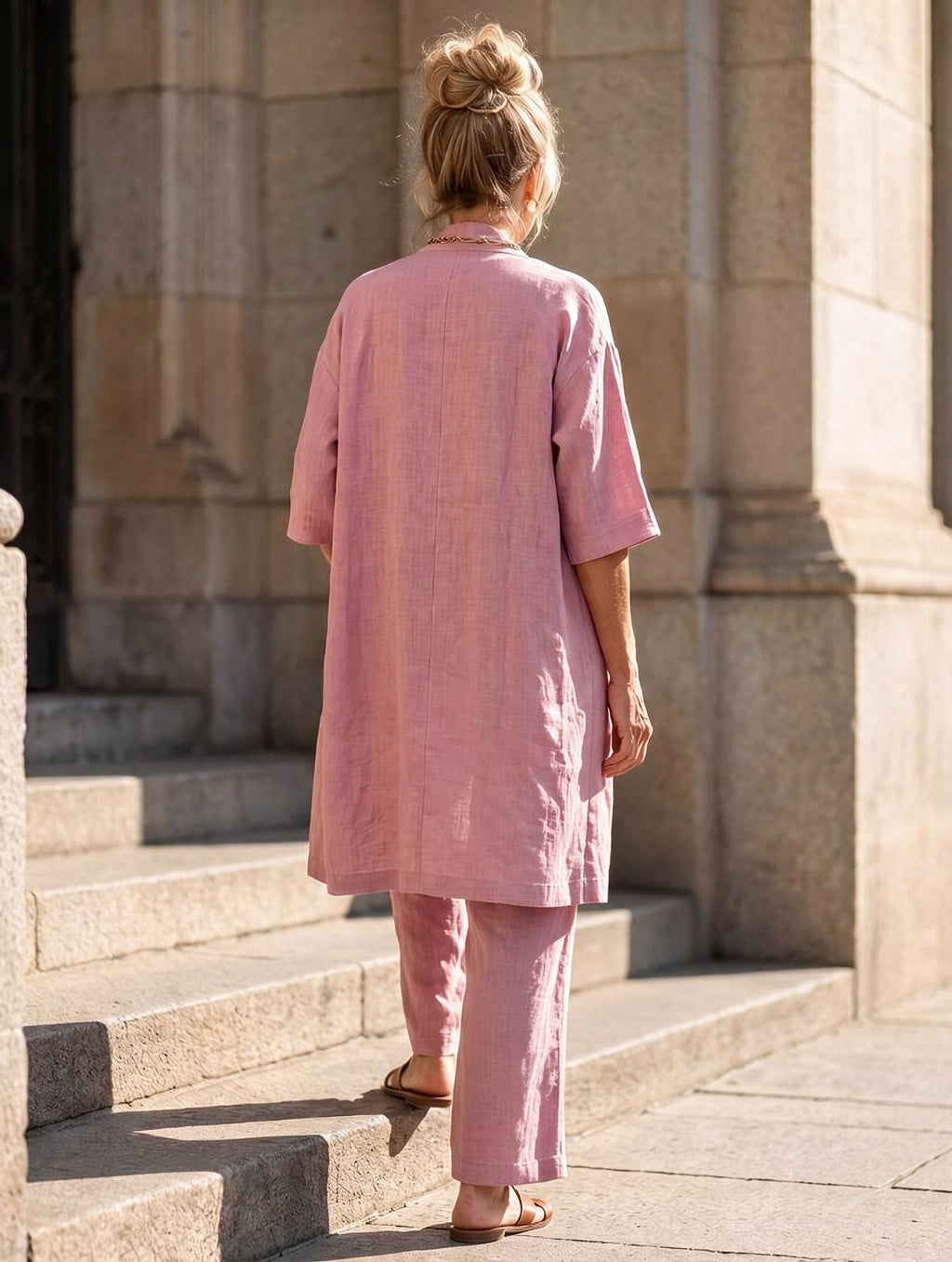Prune | Linen Pants Set for Women with Kimono