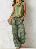 Aline — Wide Leg Pants Set for Women with Sleeveless Top