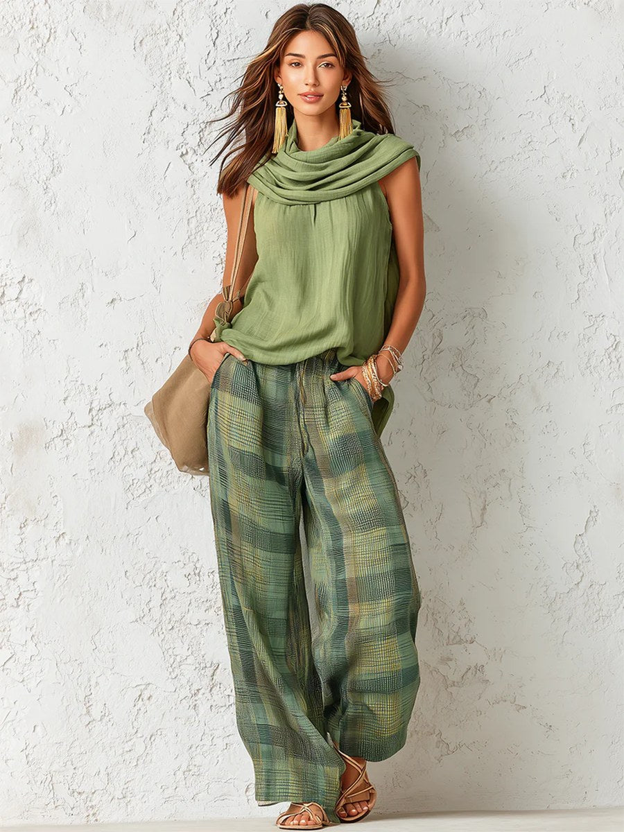 Aline — Wide Leg Pants Set for Women with Sleeveless Top (4)