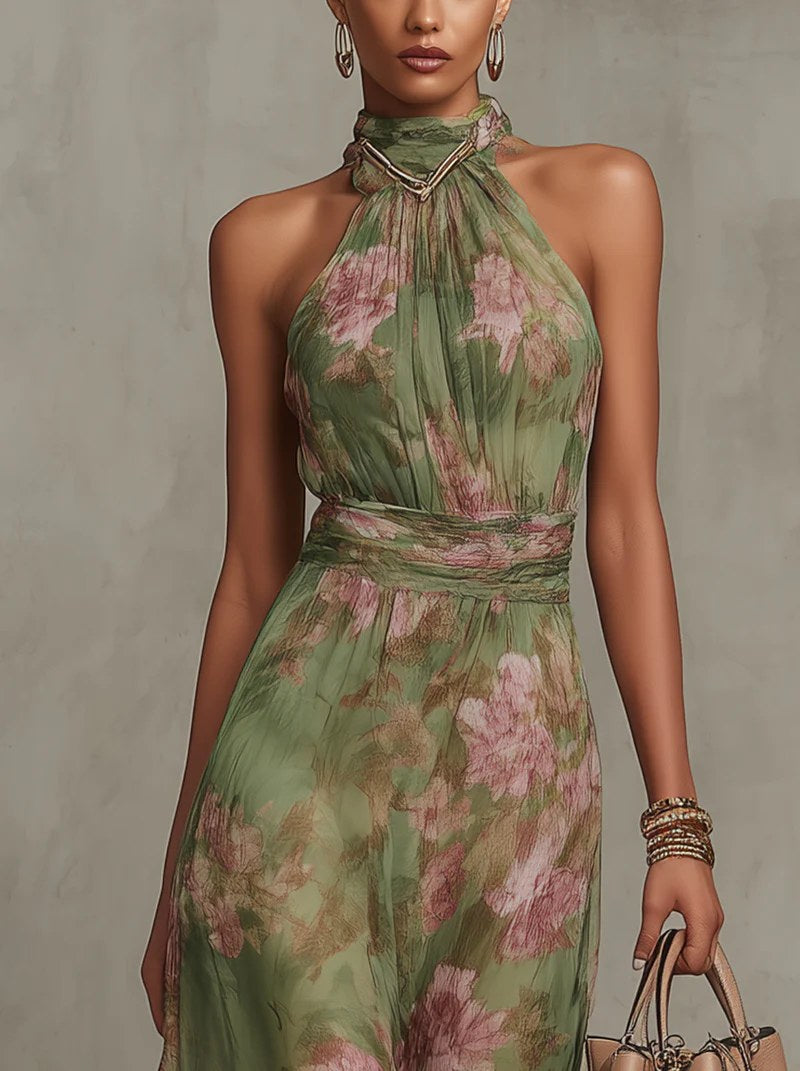 Alix — Floral Maxi Dress for Women with Halter Neck (3)