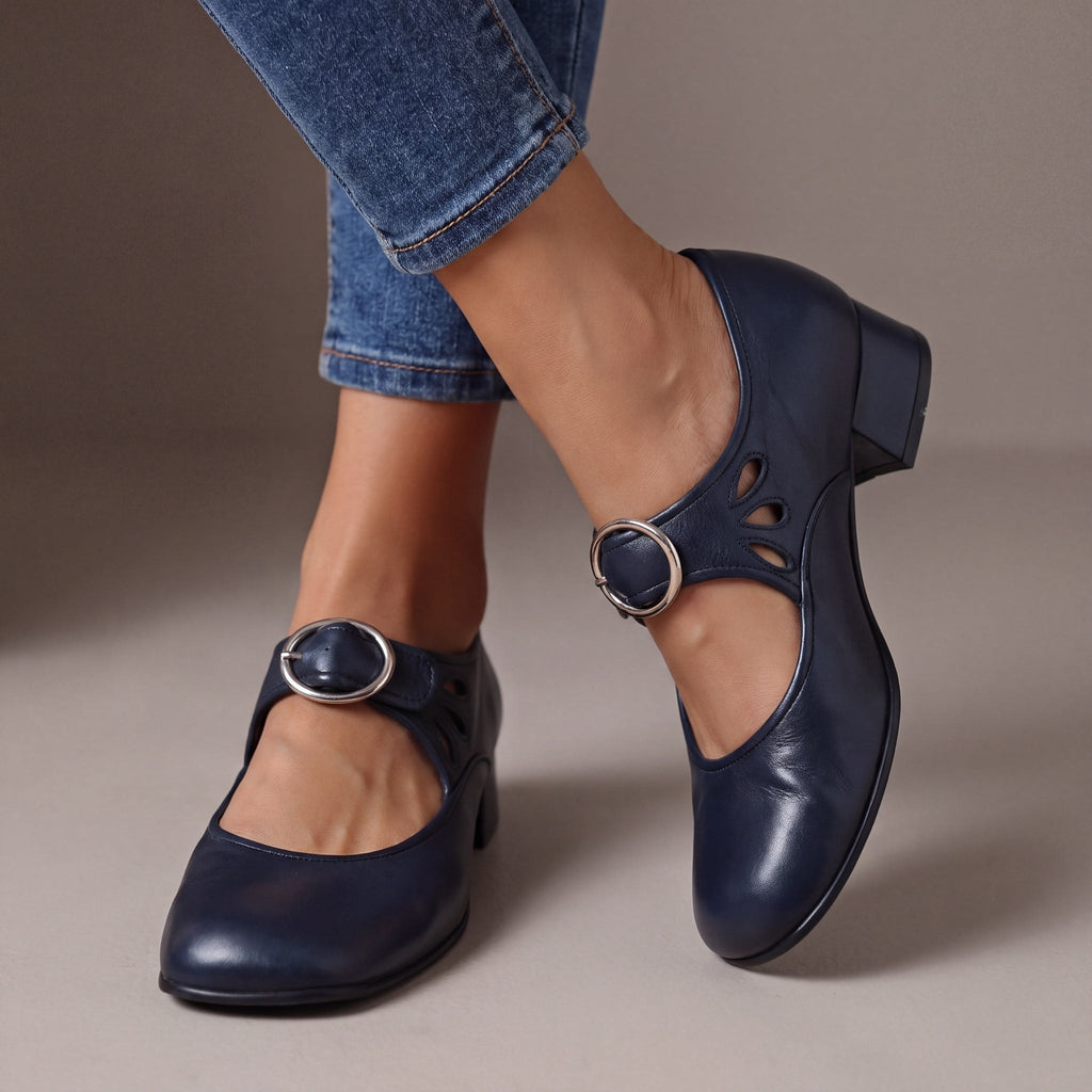 Amelie — Leather Mary Jane Shoes for Women with Low Heel (4)