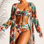 Angeline — Tropical Bikini Set for Women with Kimono Cover Up (2)