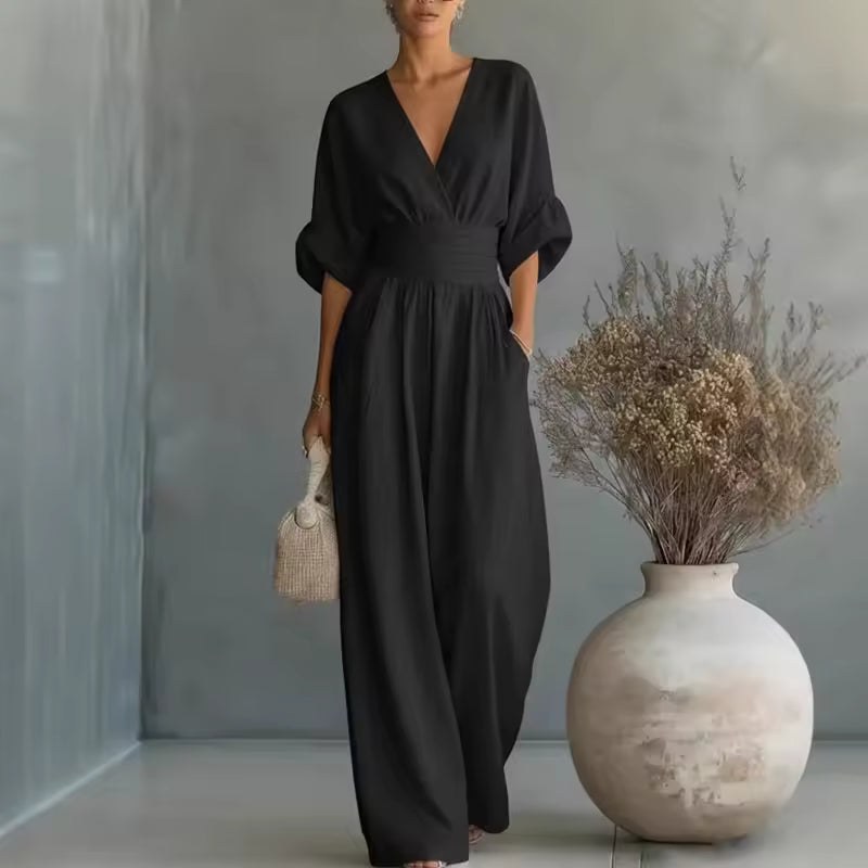 Anouk — Wide Leg Jumpsuit for Women with V Neck (3)