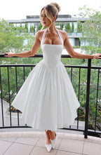 Armelle — Wedding Guest Midi Dress for Women with Halter Neck