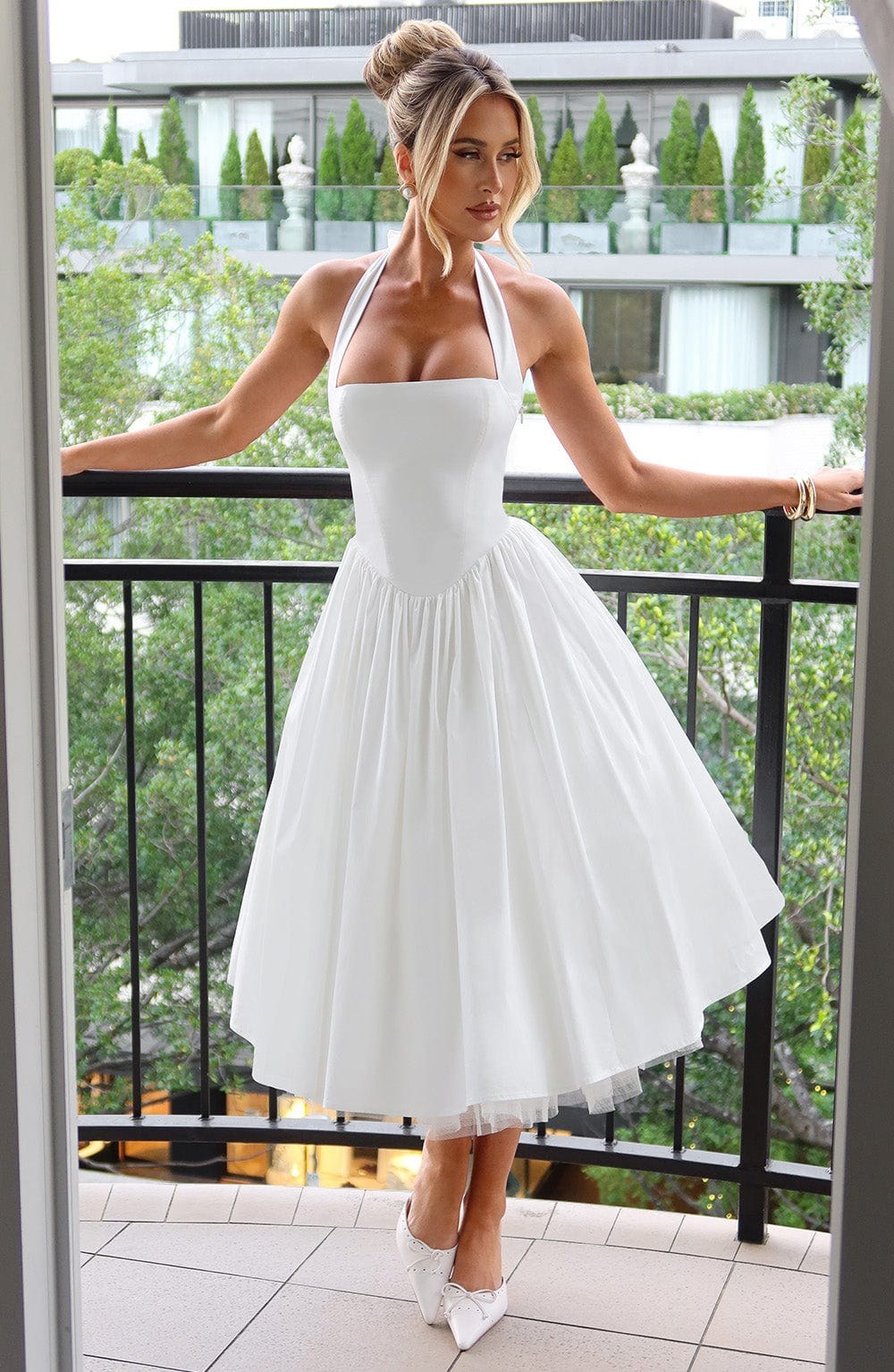 Armelle — Wedding Guest Midi Dress for Women with Halter Neck (2)