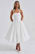 Armelle — Wedding Guest Midi Dress for Women with Halter Neck (5)