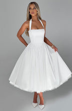 Armelle — Wedding Guest Midi Dress for Women with Halter Neck (7)