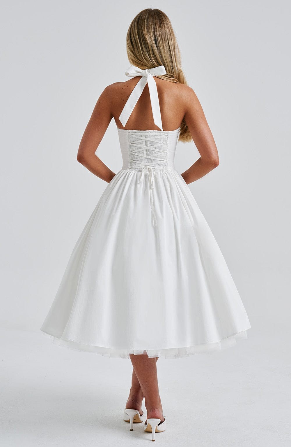 Armelle — Wedding Guest Midi Dress for Women with Halter Neck (8)