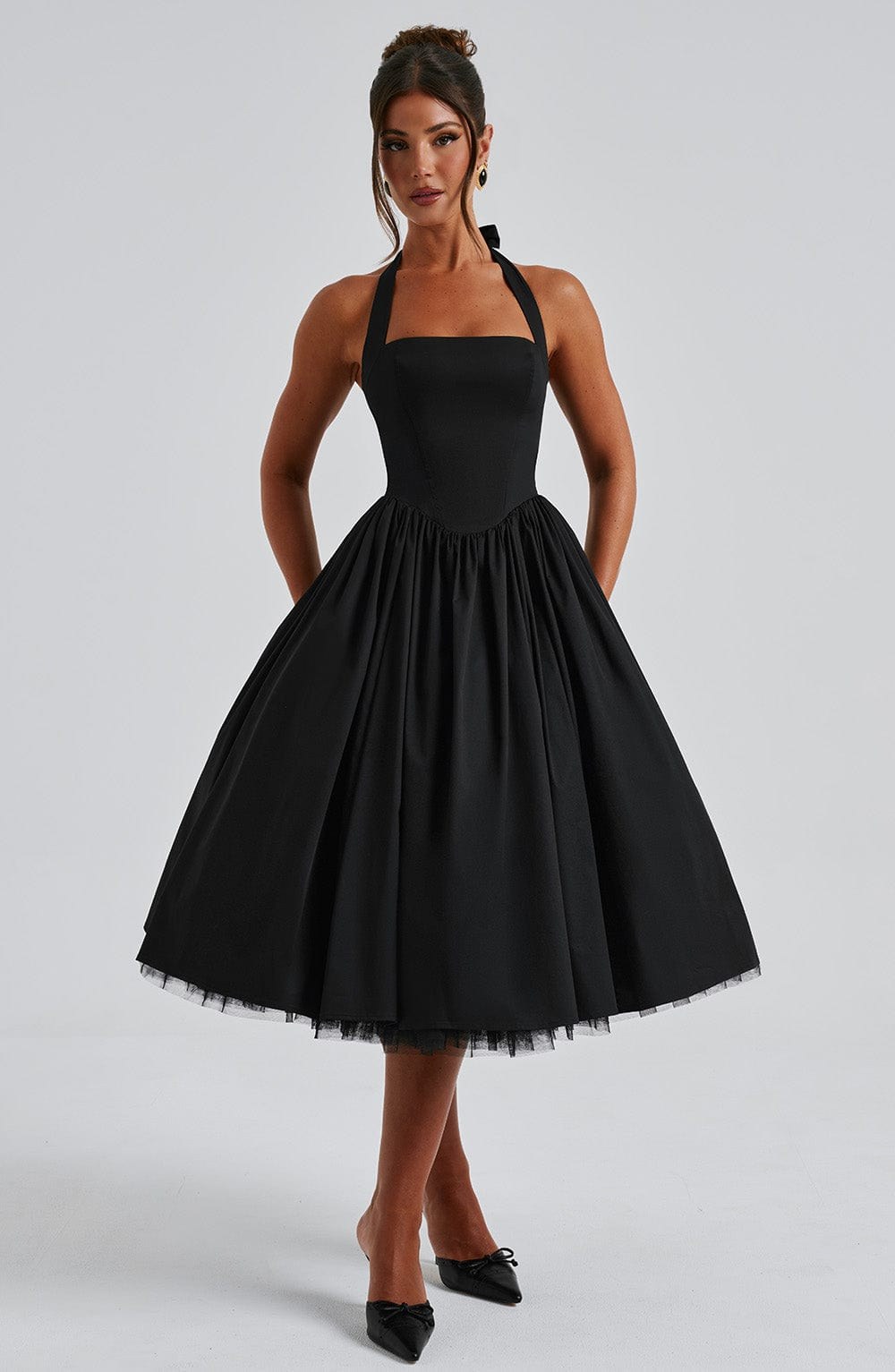 Armelle — Wedding Guest Midi Dress for Women with Halter Neck (9)