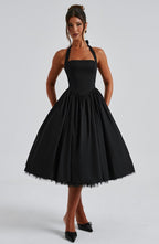 Armelle — Wedding Guest Midi Dress for Women with Halter Neck (9)