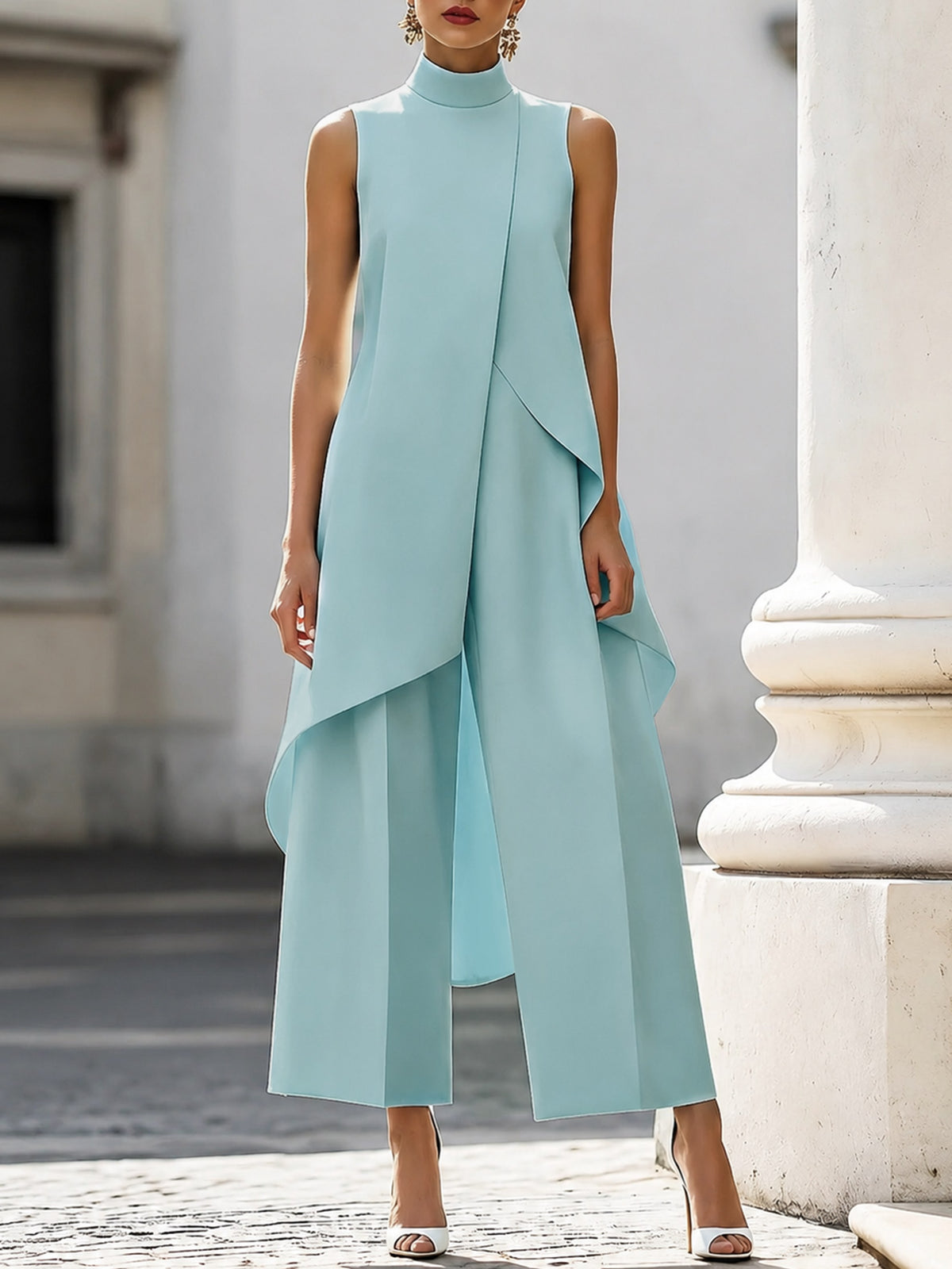 Aurore — Wide Leg Pants Set for Women with Sleeveless Top (4)