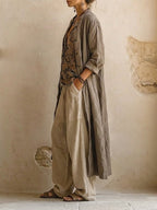 Axelle — Linen Pants Set for Women with Long Coat (4)