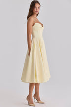 Brigitte — Cotton Midi Dress for Women with Spaghetti Straps (3)
