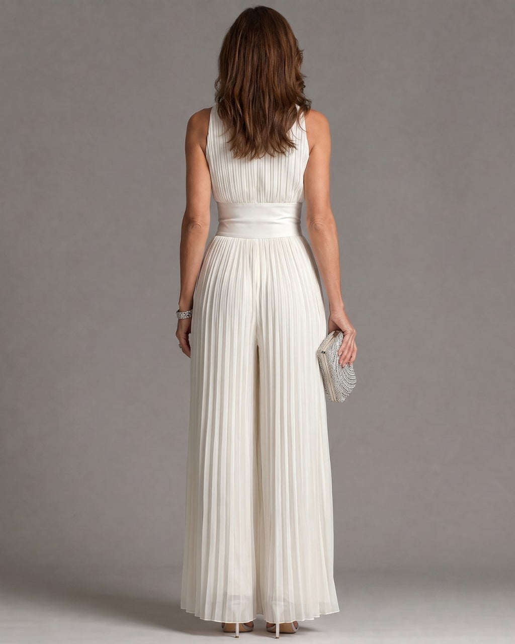 Brune — Pleated Halter Jumpsuit for Women with Wide Leg (4)