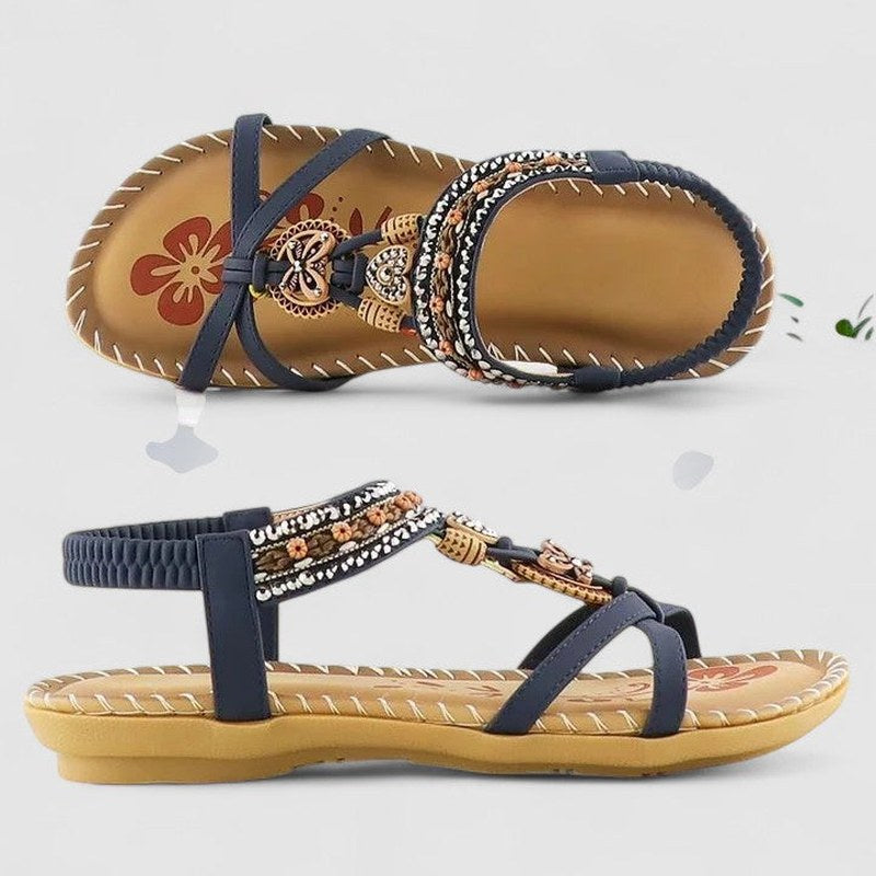 Celia — Beaded Flat Sandals for Women with Elastic Strap (5)