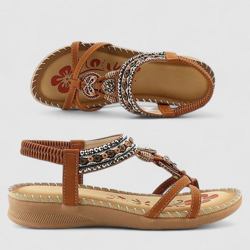 Celia — Beaded Flat Sandals for Women with Elastic Strap (9)