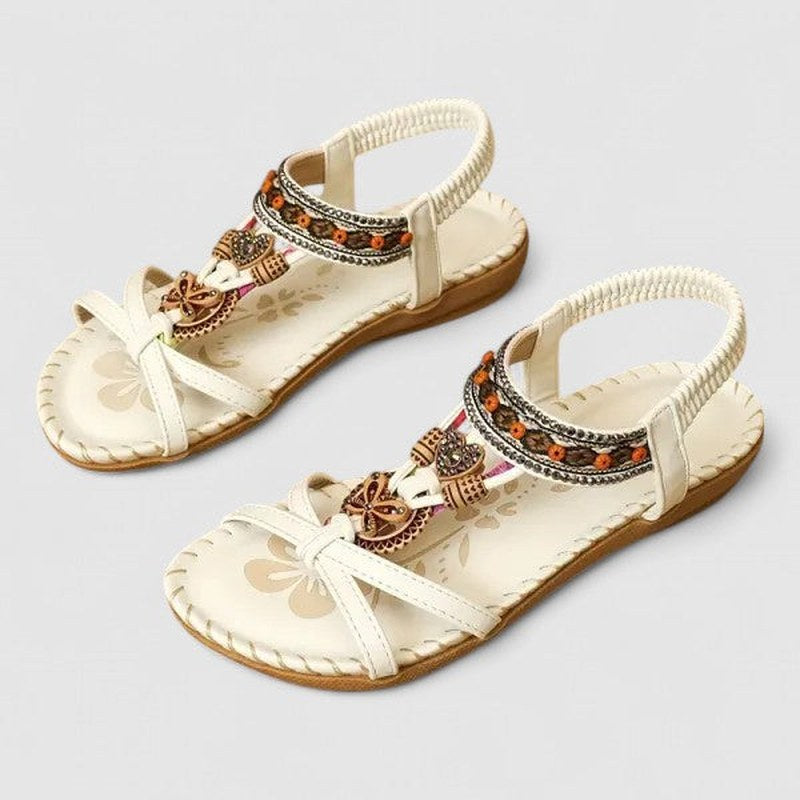 Celia — Beaded Flat Sandals for Women with Elastic Strap (10)