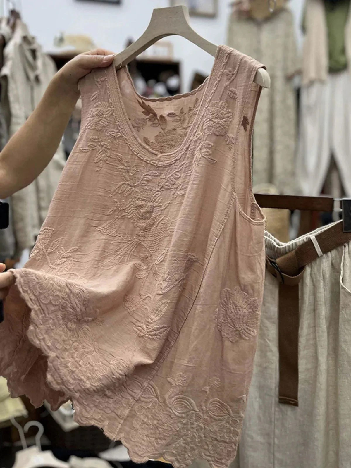 Charlotte — Embroidered Tank Top for Women with Scoop Neck (2)