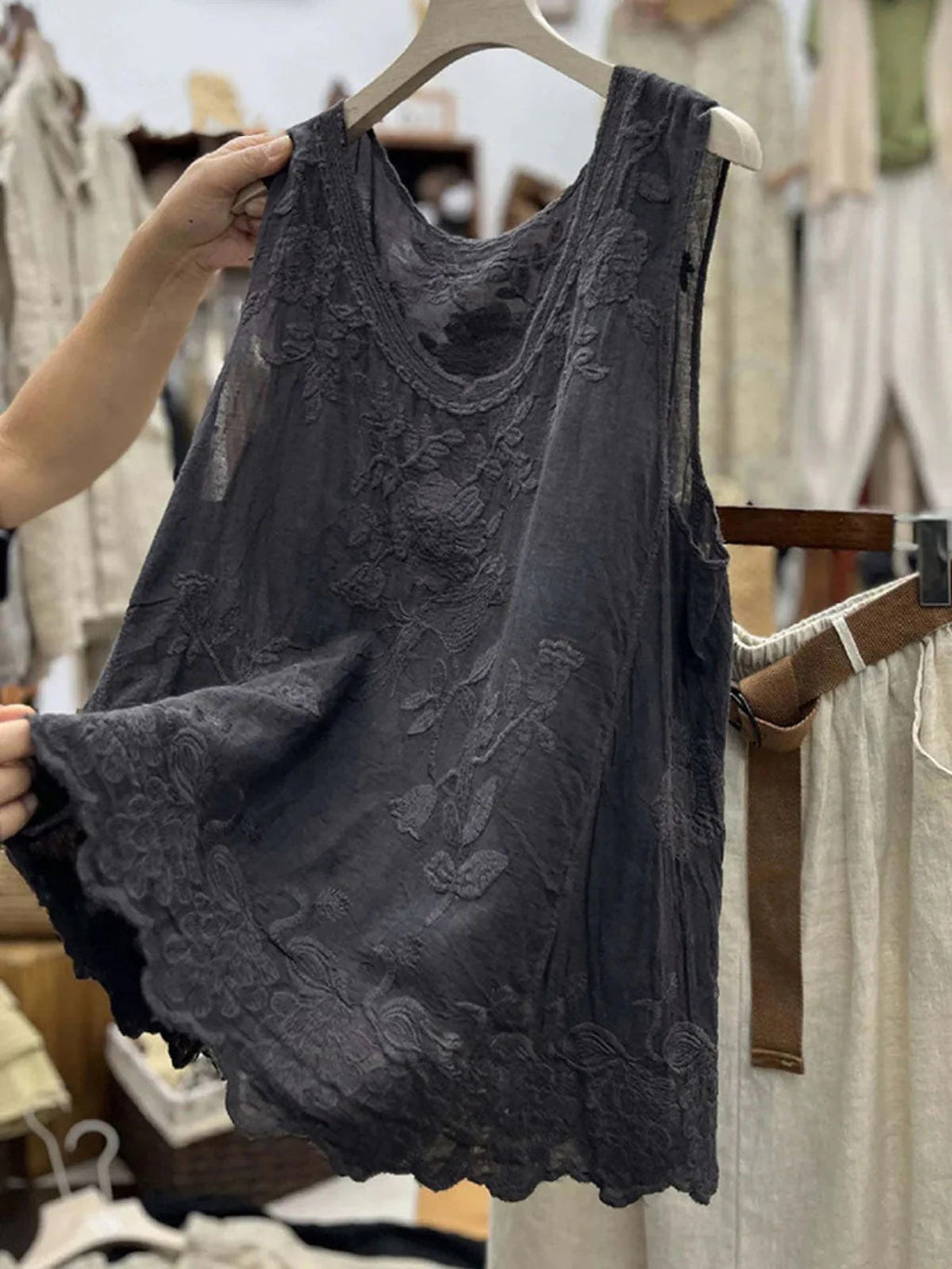 Charlotte — Embroidered Tank Top for Women with Scoop Neck (3)