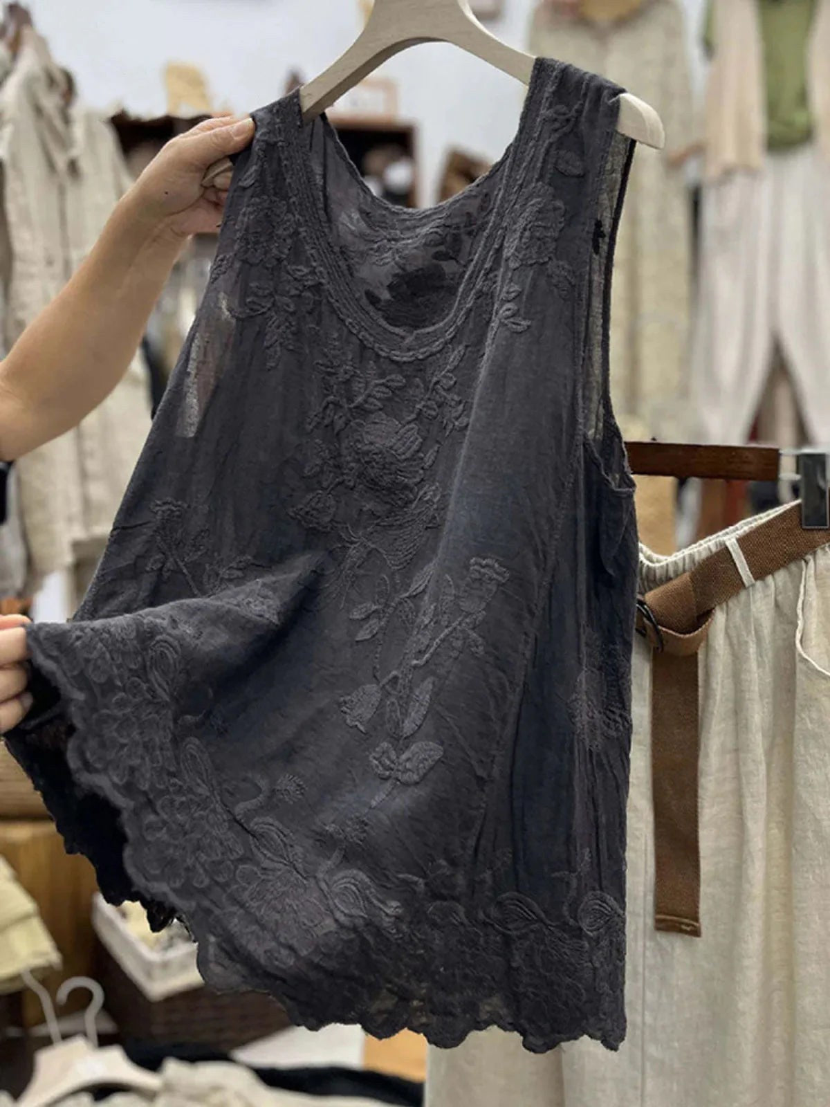 Charlotte — Embroidered Tank Top for Women with Scoop Neck (3)