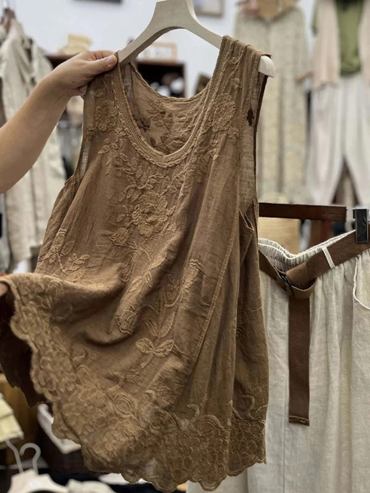 Charlotte — Embroidered Tank Top for Women with Scoop Neck (4)