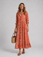 Clemence — Maxi Shirt Dress for Women with Floral Print (6)