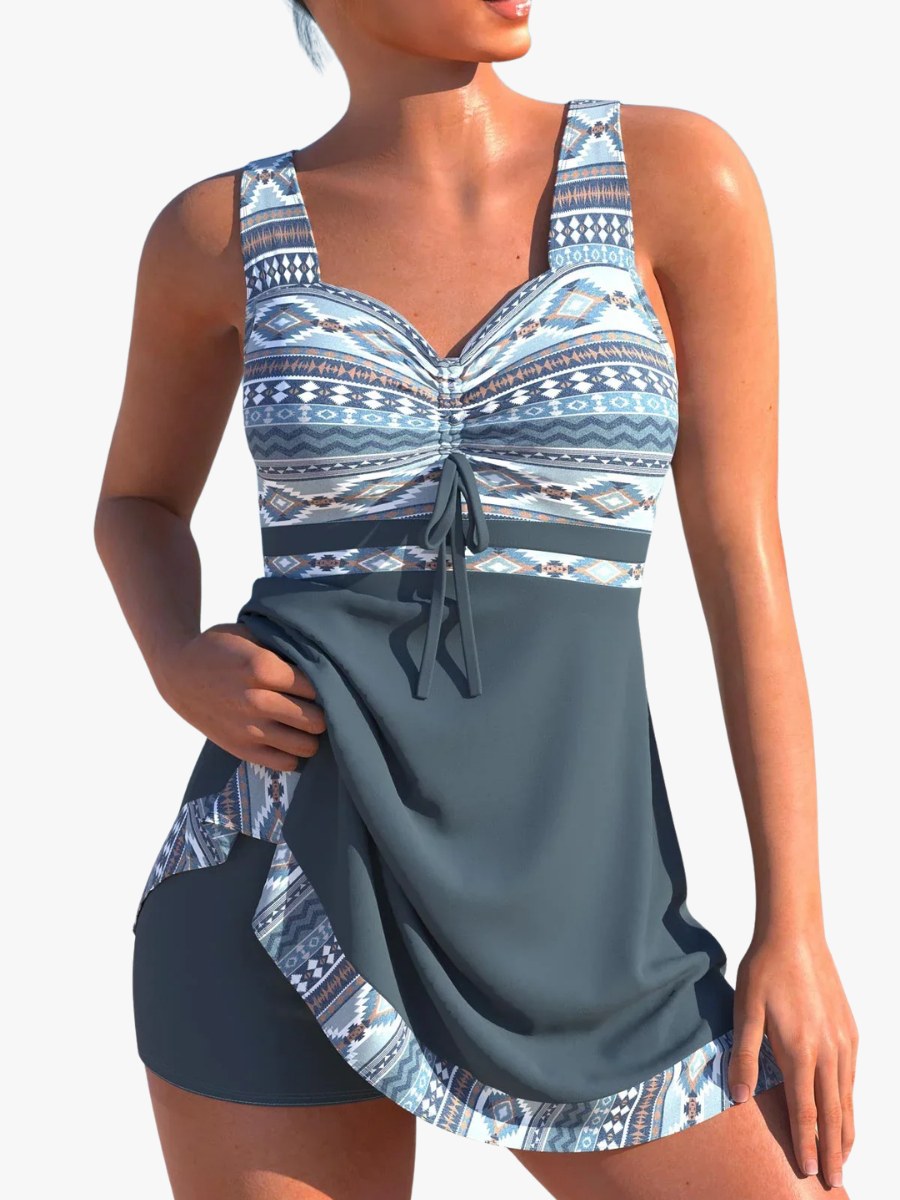 Coralie — Flowy Tankini Swimsuit for Women with Shorts and Tie Front