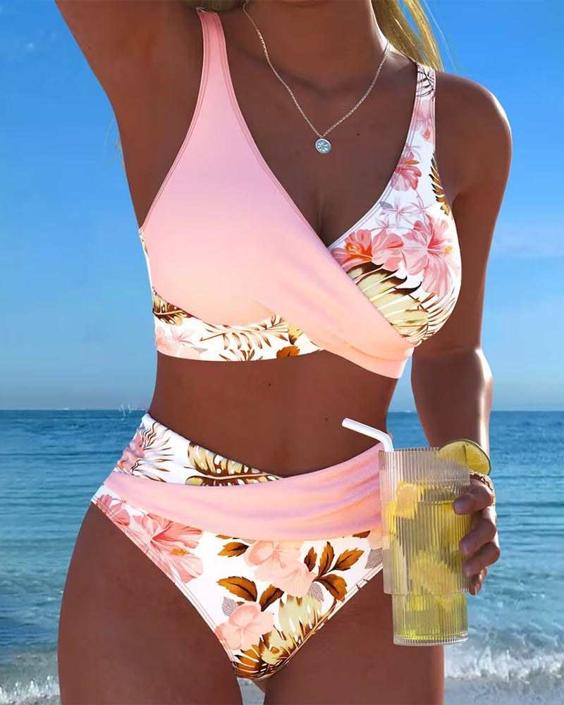 Domitille — Floral Bikini for Women with High Waist