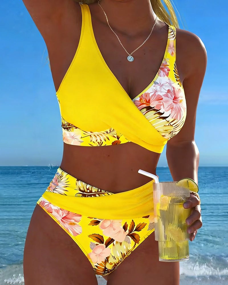 Domitille — Floral Bikini for Women with High Waist (2)