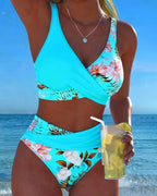 Domitille — Floral Bikini for Women with High Waist (3)