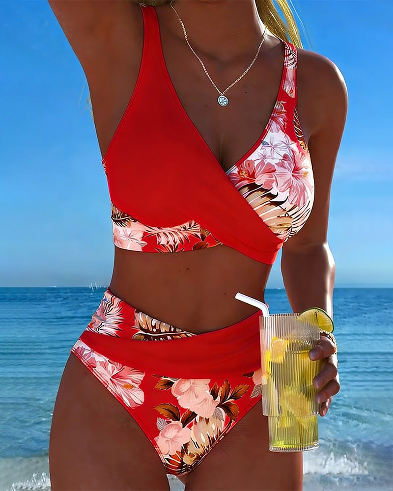 Domitille — Floral Bikini for Women with High Waist (4)