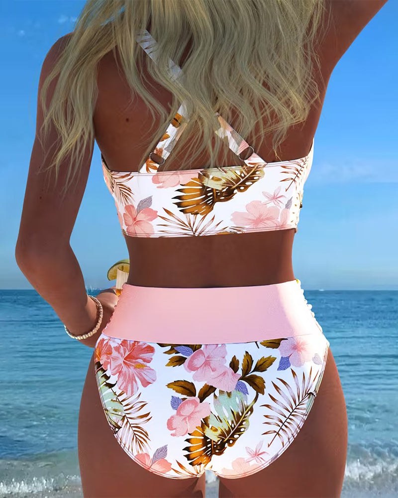 Domitille — Floral Bikini for Women with High Waist (8)