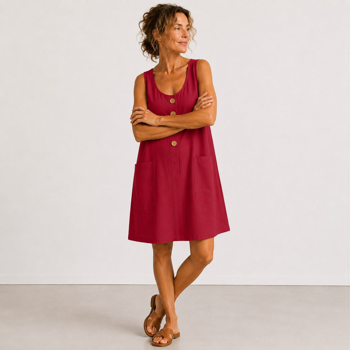 Elise — Sleeveless Linen Dress for Women with Pockets (4)