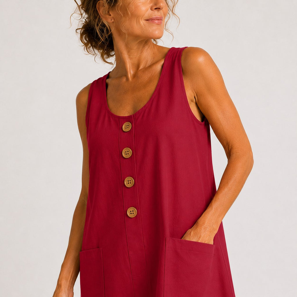 Elise — Sleeveless Linen Dress for Women with Pockets (9)