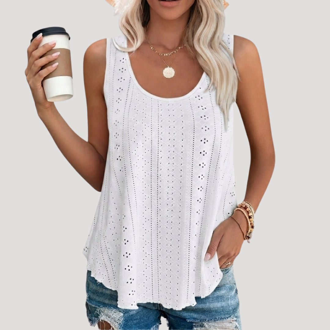 Emma — Eyelet Tank Top for Women