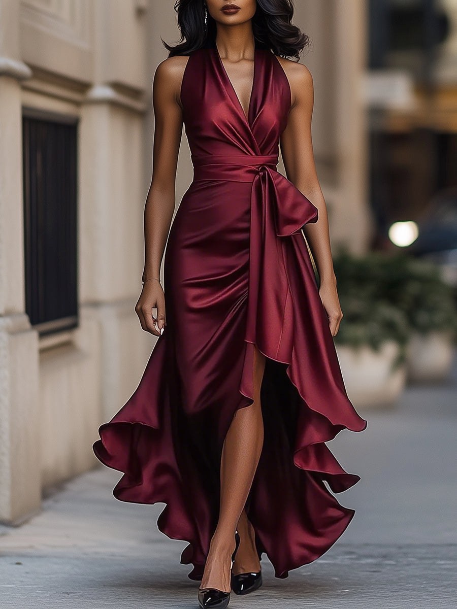 Estelle — Elegant Wrap Maxi Dress for Women with Halter Neck (5)