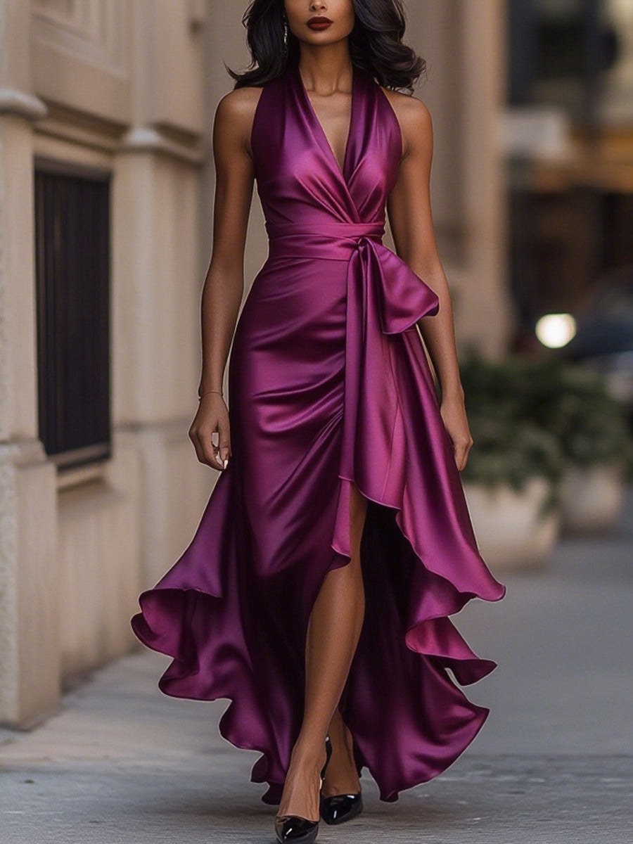 Estelle — Elegant Wrap Maxi Dress for Women with Halter Neck (10)