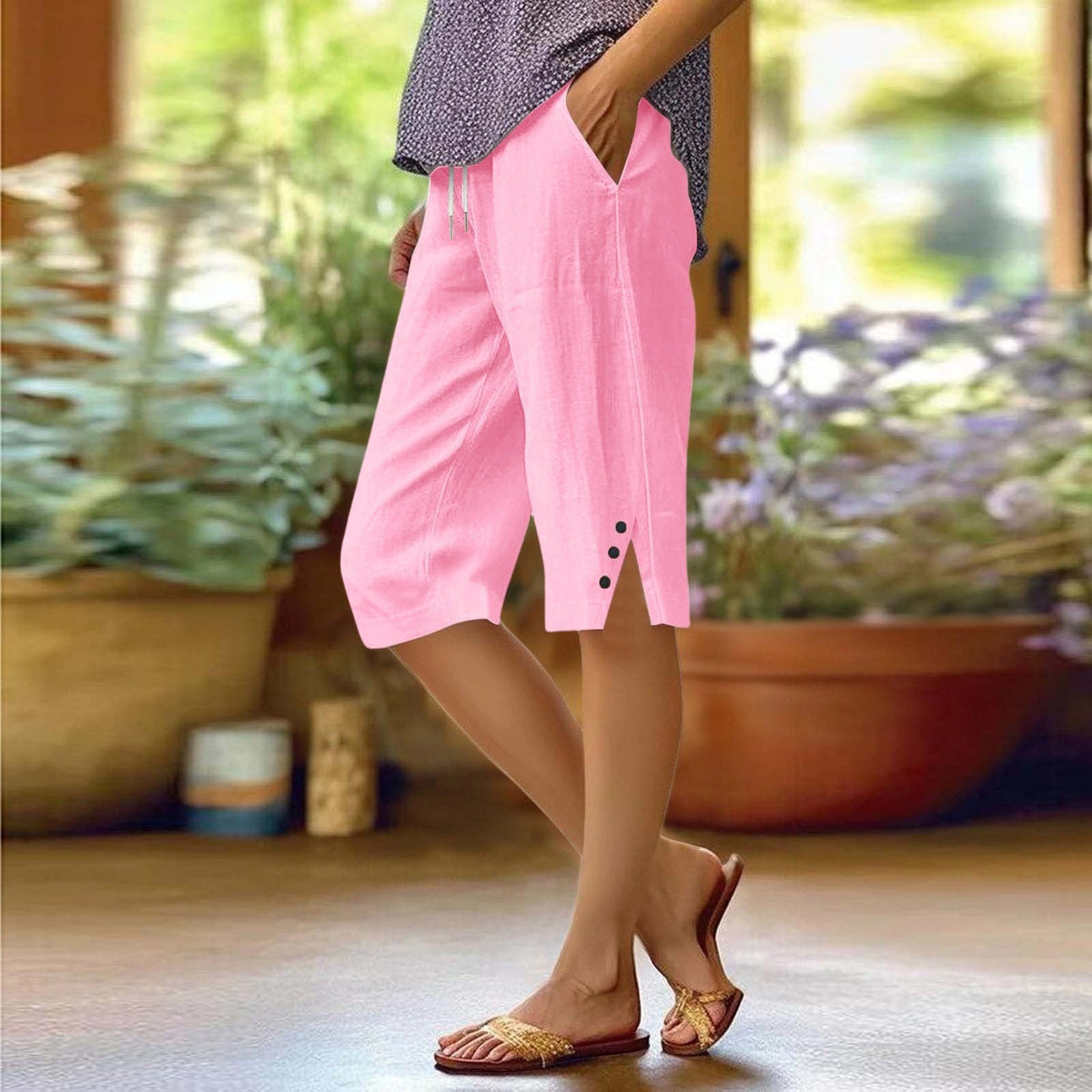 Fabienne — Linen Capri Pants for Women with Pockets (11)