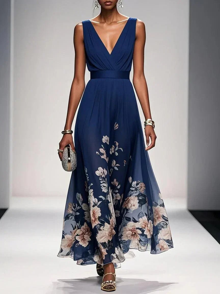 Fanny — Floral Maxi Dress for Women with V Neck (2)