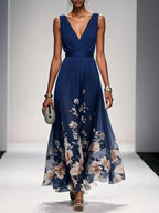 Fanny — Floral Maxi Dress for Women with V Neck (2)
