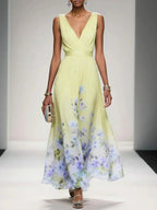 Fanny — Floral Maxi Dress for Women with V Neck (3)