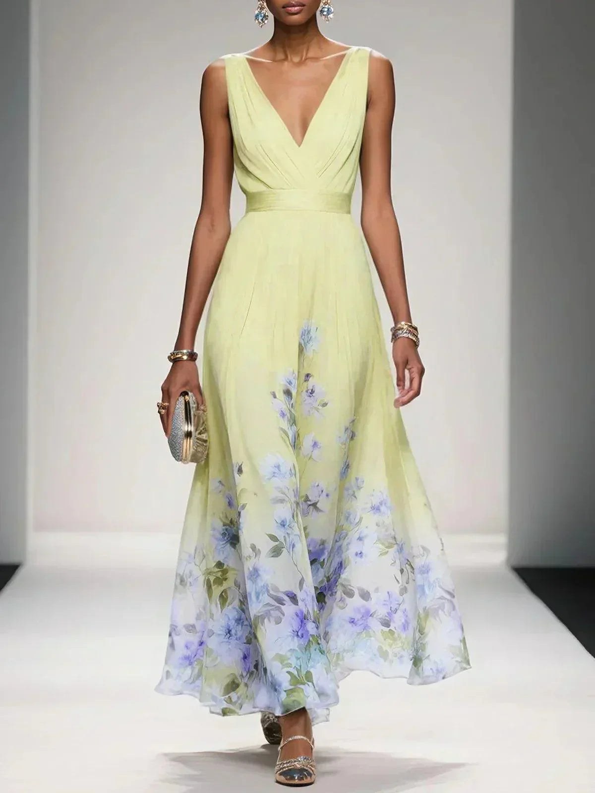 Fanny — Floral Maxi Dress for Women with V Neck (3)