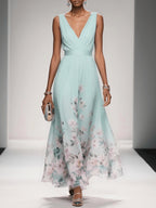 Fanny — Floral Maxi Dress for Women with V Neck (4)