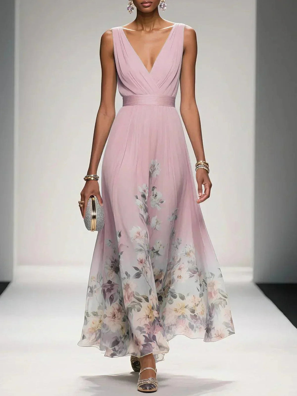 Fanny — Floral Maxi Dress for Women with V Neck (5)