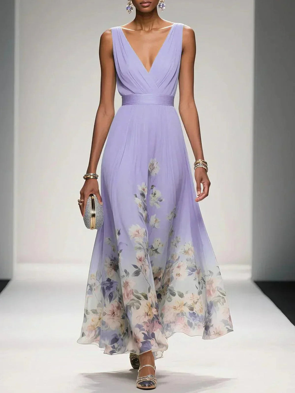 Fanny — Floral Maxi Dress for Women with V Neck (6)