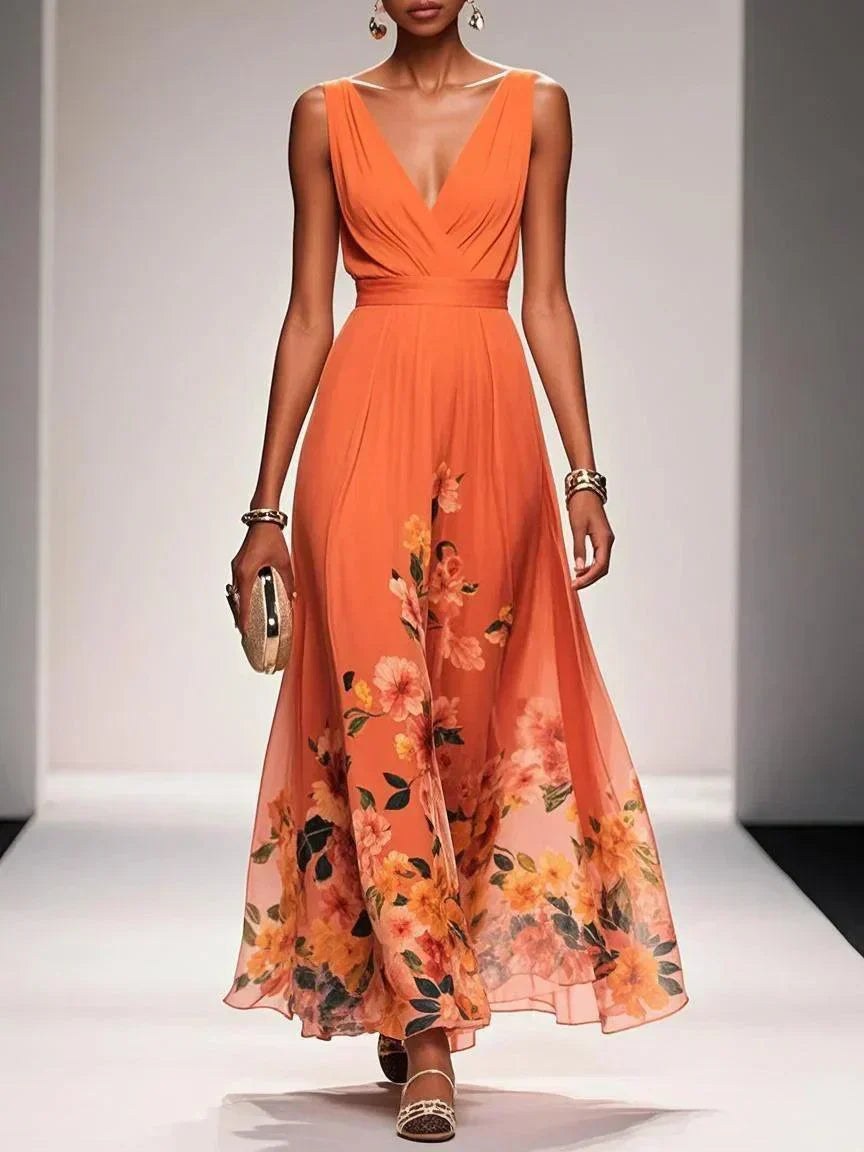 Fanny — Floral Maxi Dress for Women with V Neck (7)