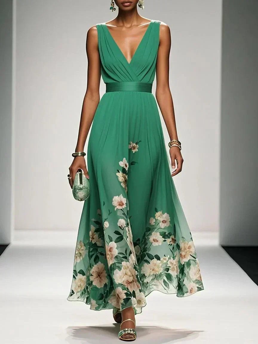 Fanny — Floral Maxi Dress for Women with V Neck (8)