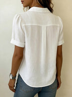 Gwenaelle — Linen Shirt for Women with Short Sleeves (2)