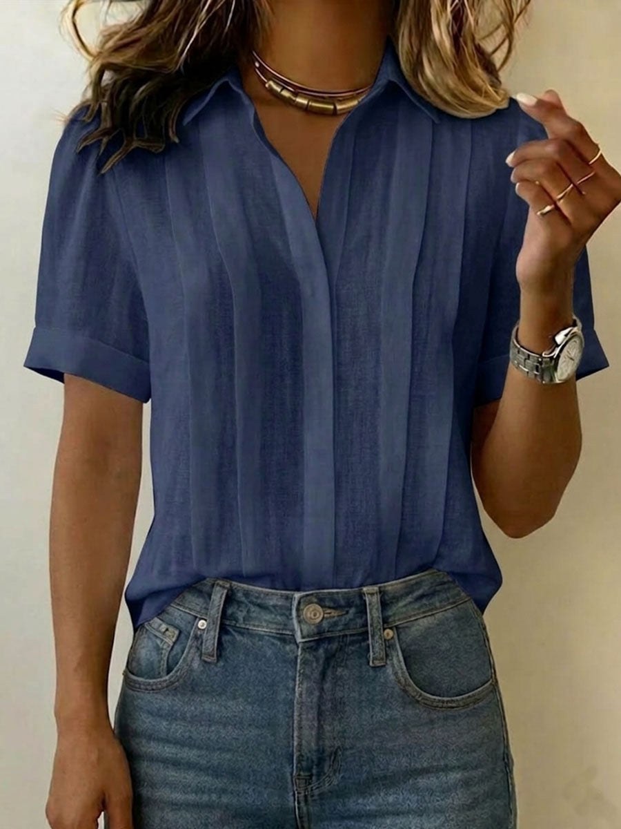 Gwenaelle — Linen Shirt for Women with Short Sleeves (6)