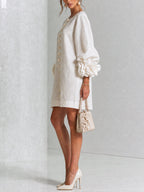 Heloise — Linen Shift Dress for Women with Puff Sleeves (2)